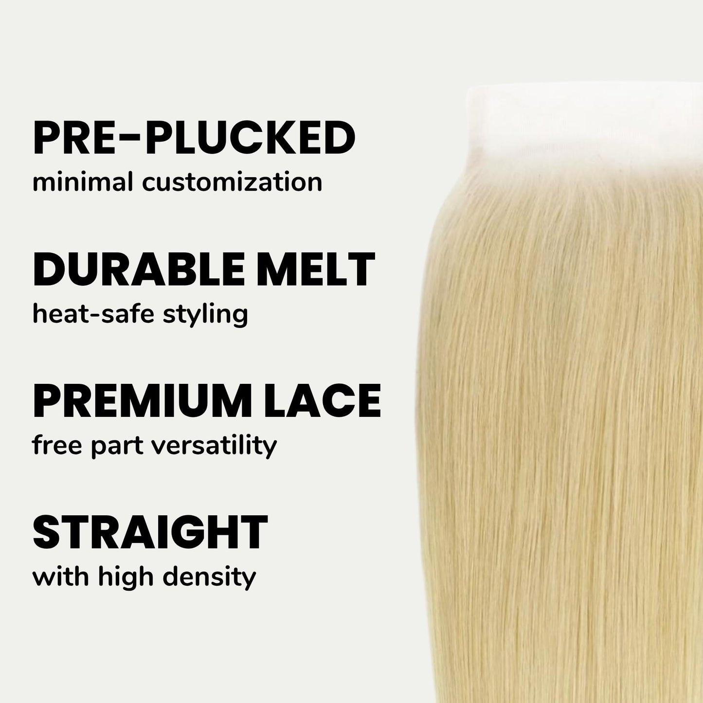 Blonde Straight 4x4 Transparent Lace Human Hair Closure