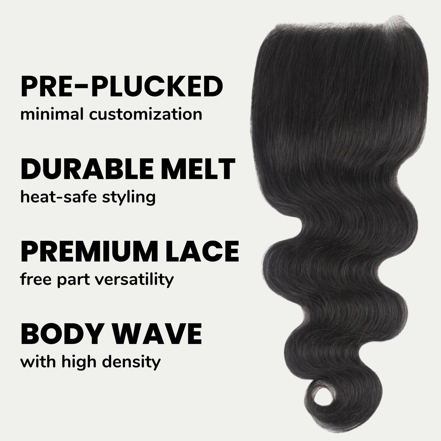 Body Wave 5x5 Transparent Lace Human Hair Closure