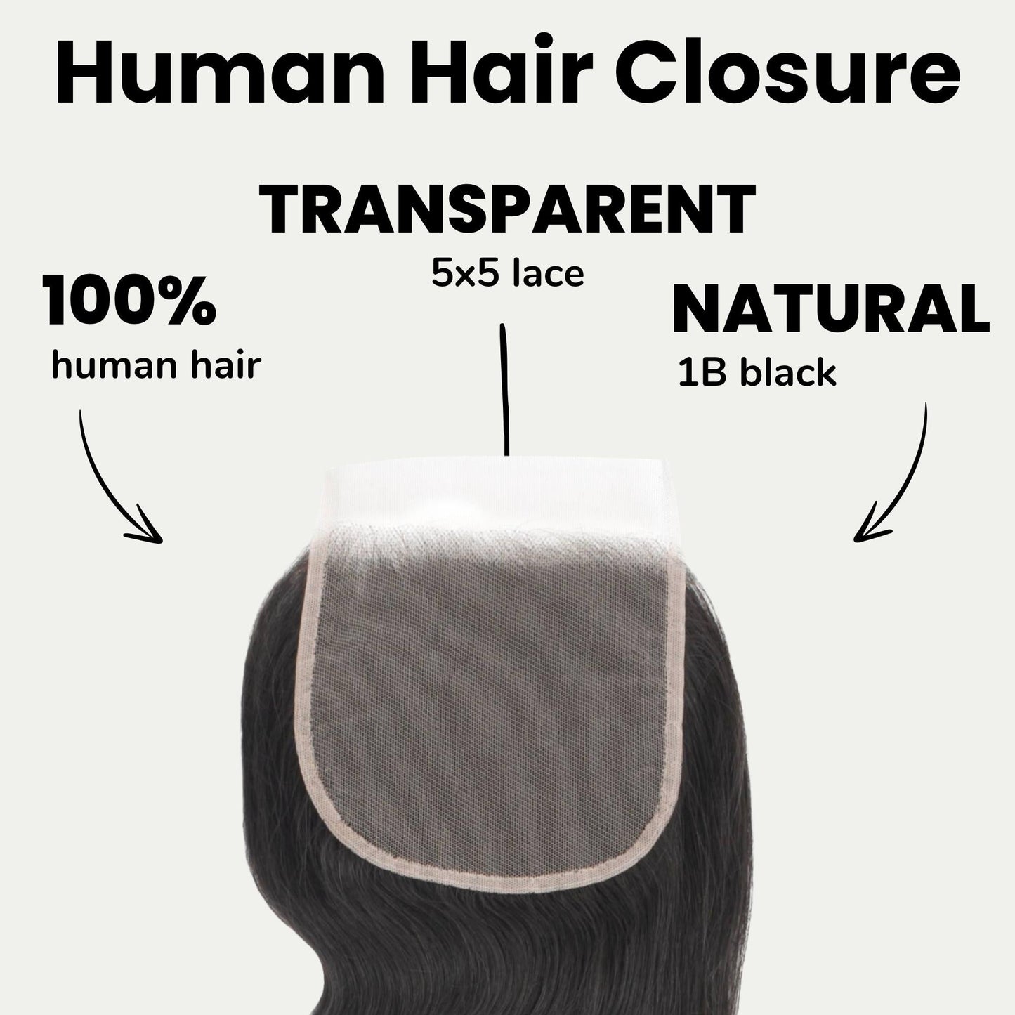 Body Wave 5x5 Transparent Lace Human Hair Closure