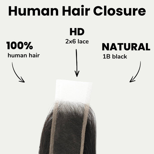 Brazilian Body Wave 2x6 HD Lace Human Hair Closure