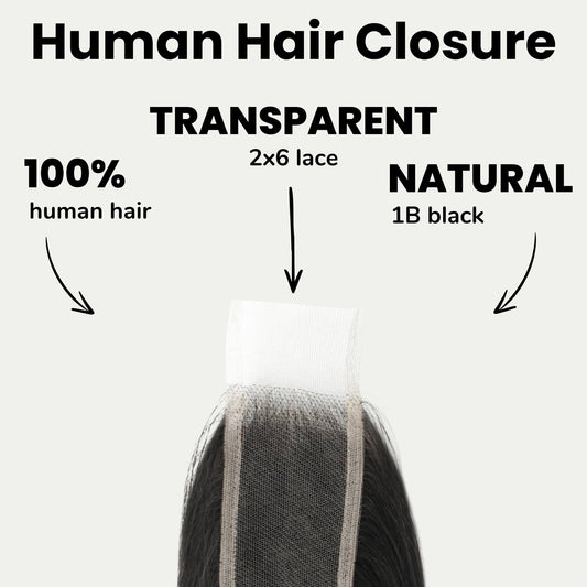 Brazilian Silky Straight 2x6 Transparent Lace Human Hair Closure