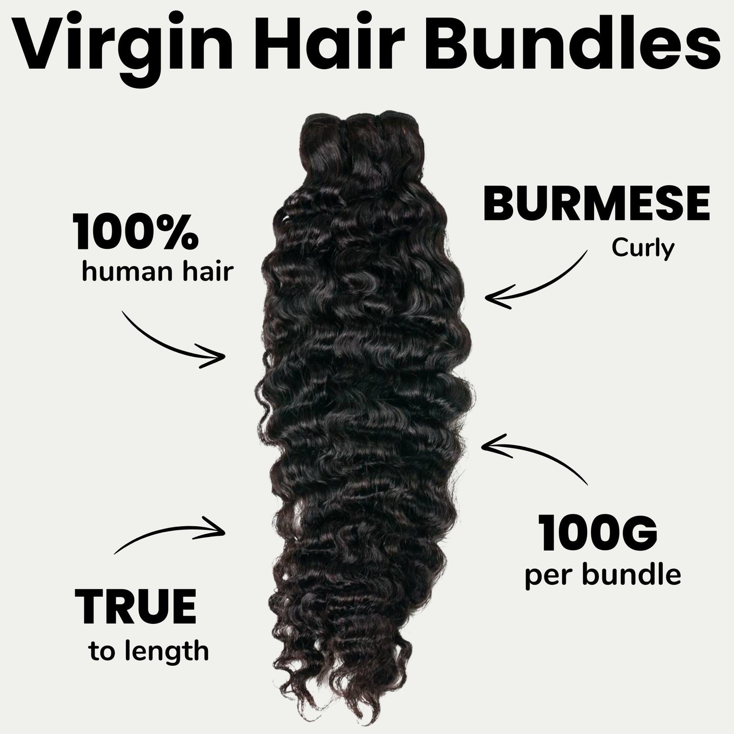 Burmese Curly 100% Human Hair Bundles