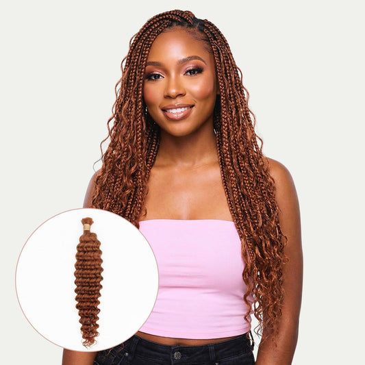Copper Deep Wave Color 350 Bulk 100% Human Braiding Hair