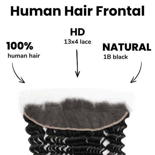 Deep Wave 13x4 HD Lace Human Hair Frontal