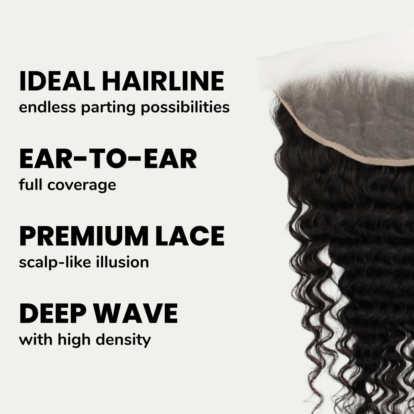 Deep Wave 13x4 Transparent Lace Human Hair Frontal