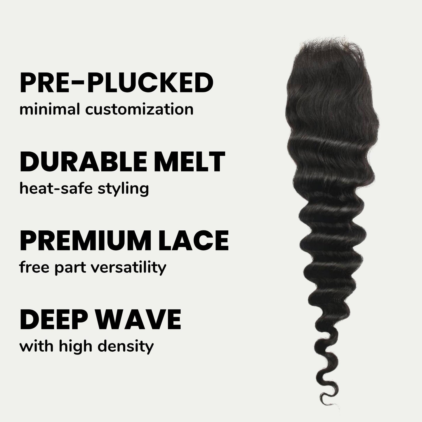 Deep Wave 2x6 Transparent Lace Human Hair Closure