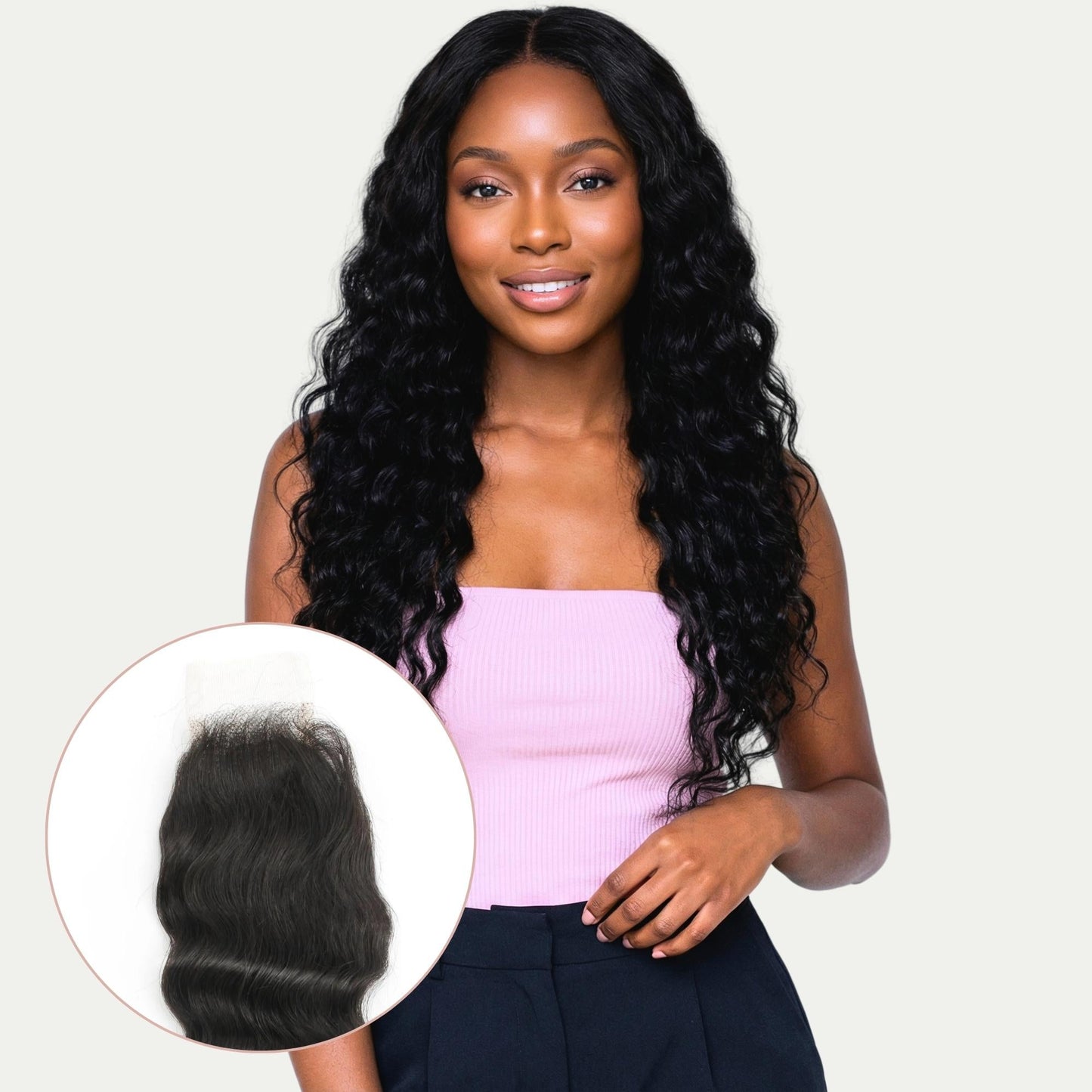 Deep Wave 2x6 Transparent Lace Human Hair Closure