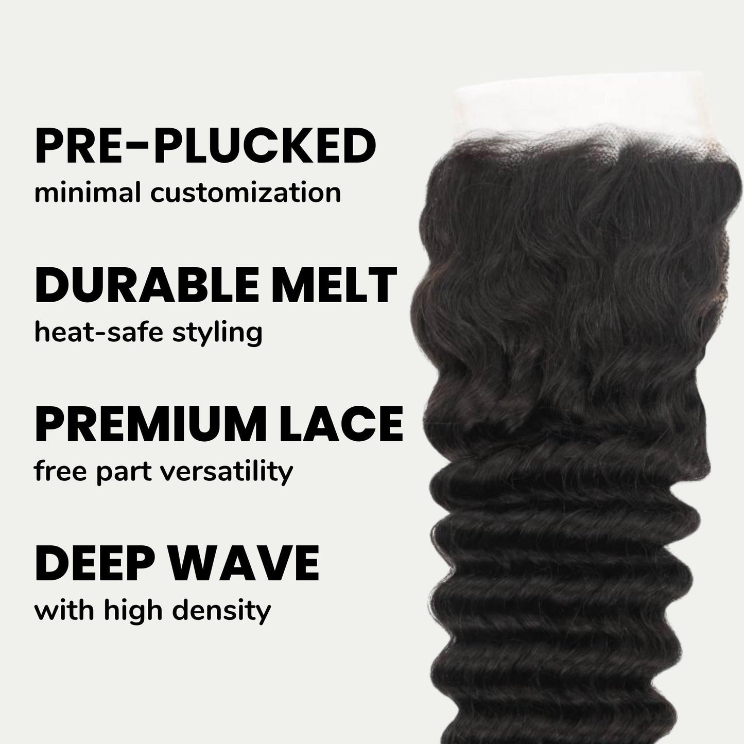 Deep Wave 4x4 HD Lace Human Hair Closure