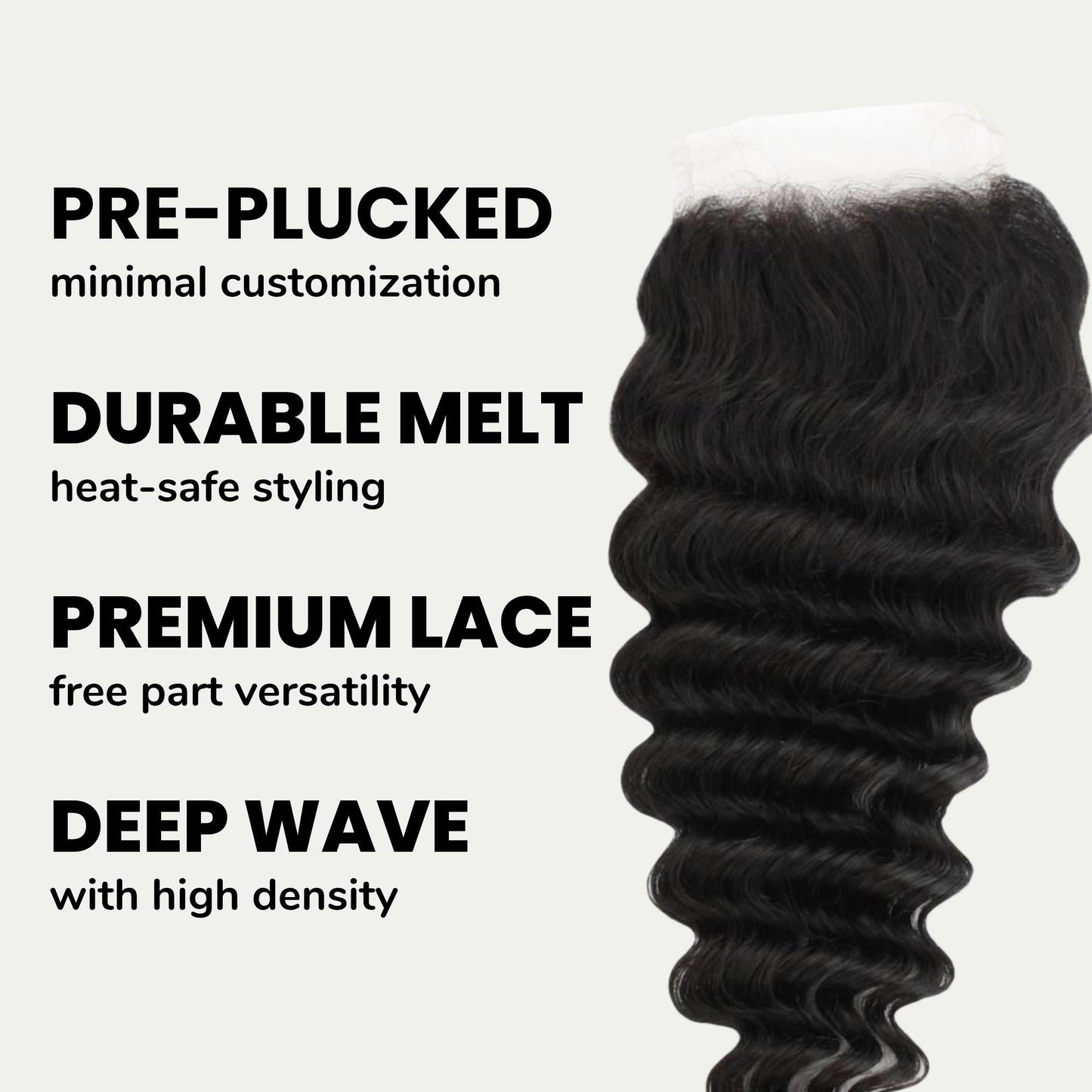 Deep Wave 4x4 Transparent Lace Human Hair Closure