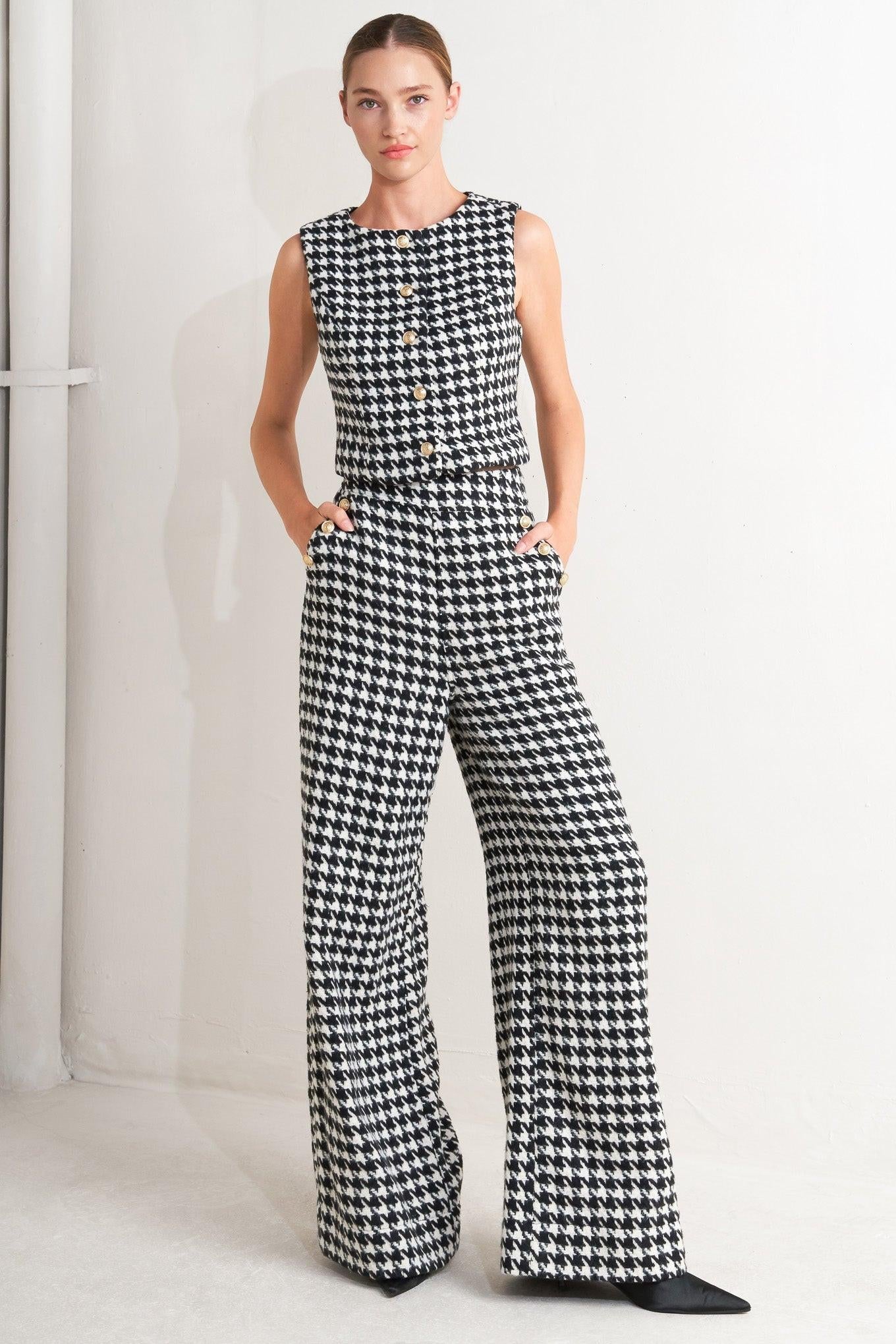 METRO ICON WOVEN HOUNDSTOOTH VEST