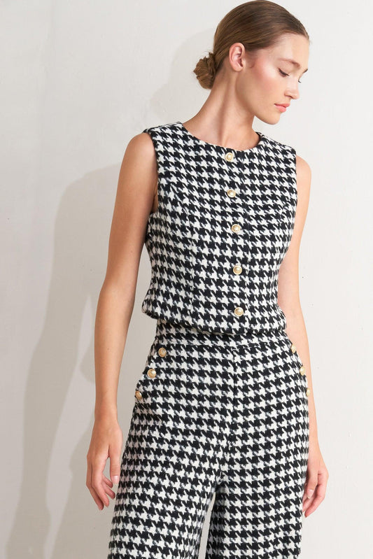 METRO ICON WOVEN HOUNDSTOOTH VEST