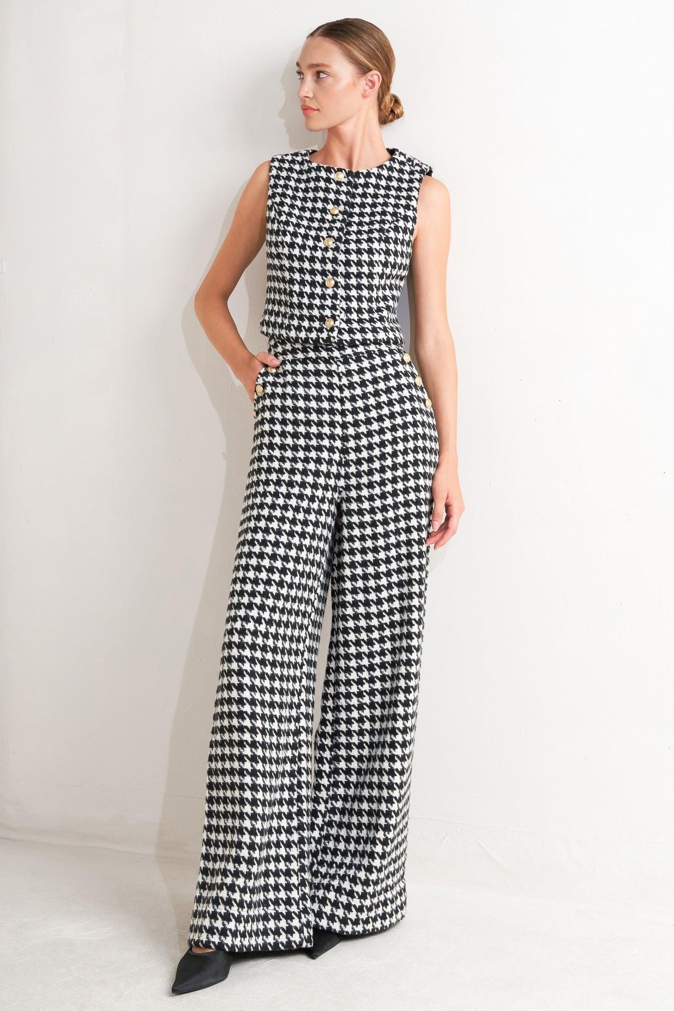 METRO ICON WOVEN HOUNDSTOOTH VEST