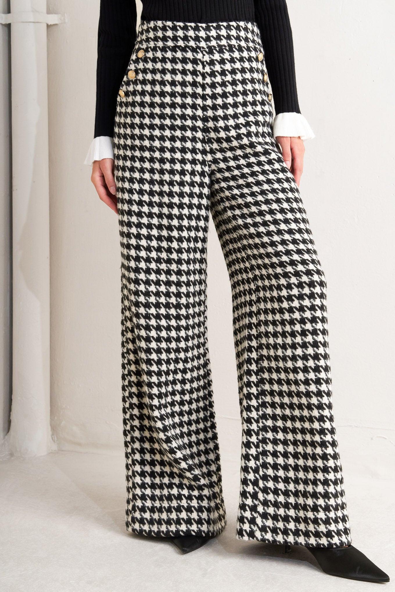 METRO ICON WOVEN HOUNDSTOOTH PANTS