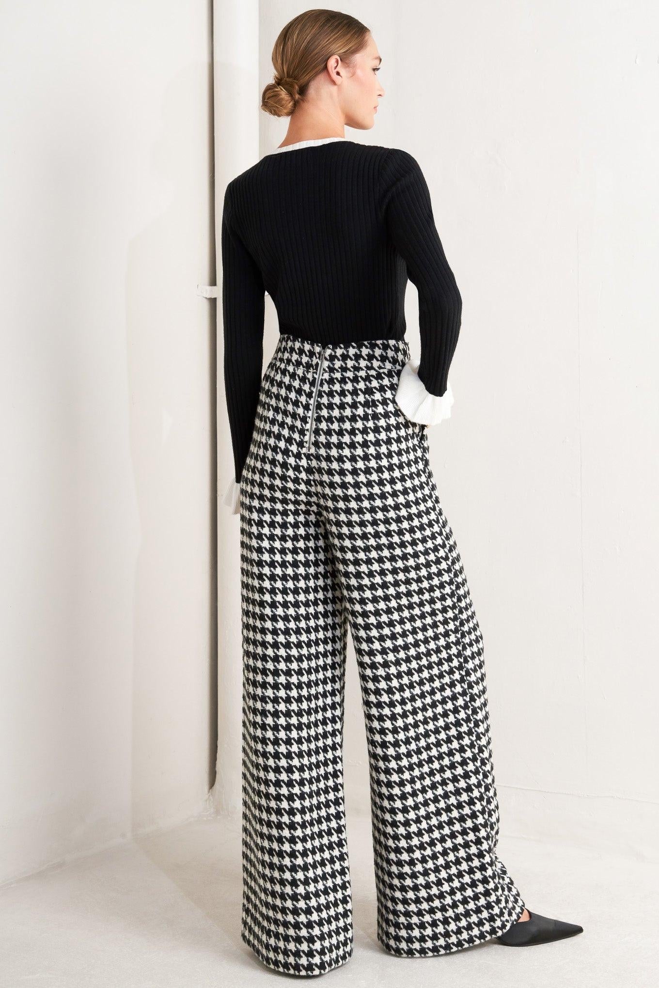 METRO ICON WOVEN HOUNDSTOOTH PANTS