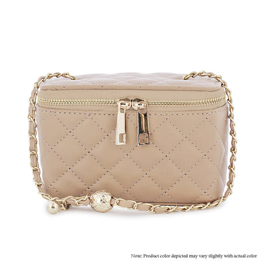 Quilted Shoulder Bag - Tan
