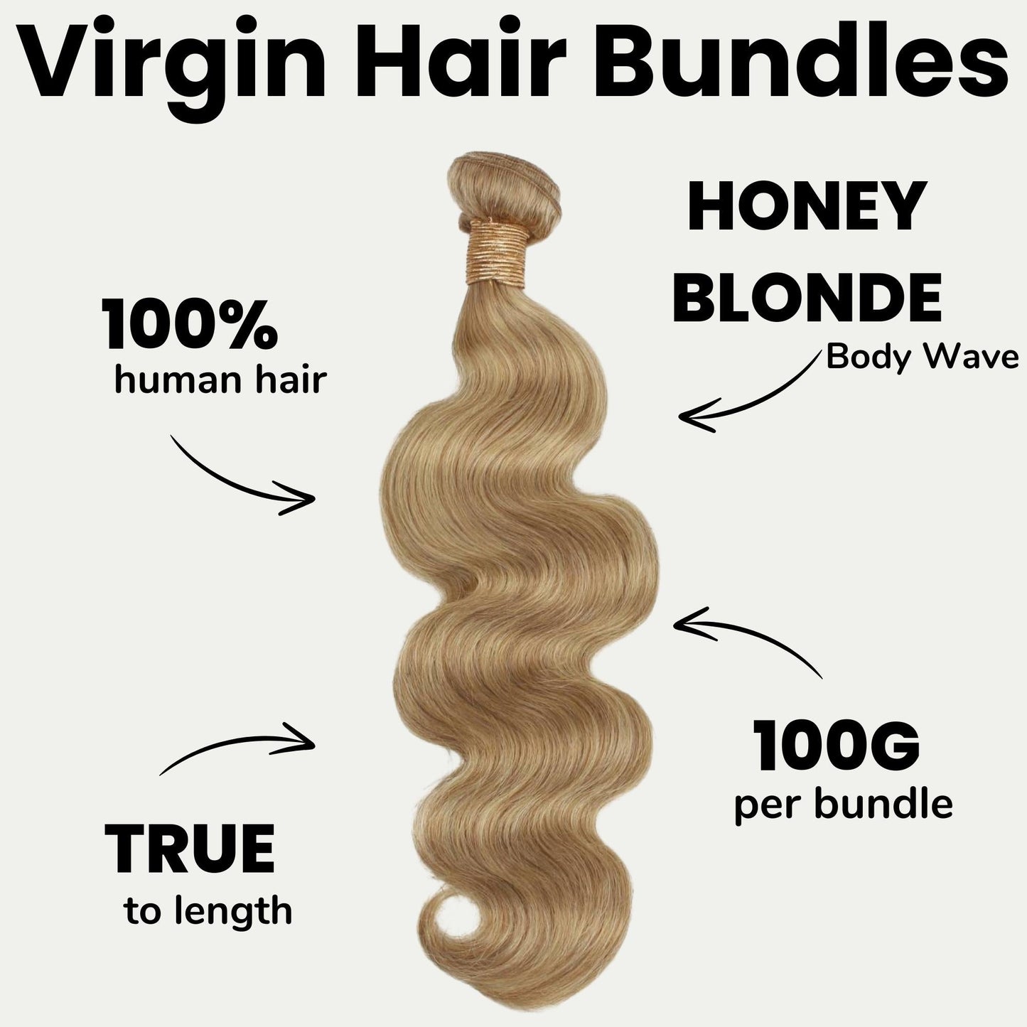 Honey Blonde Body Wave 100% Human Hair Bundles