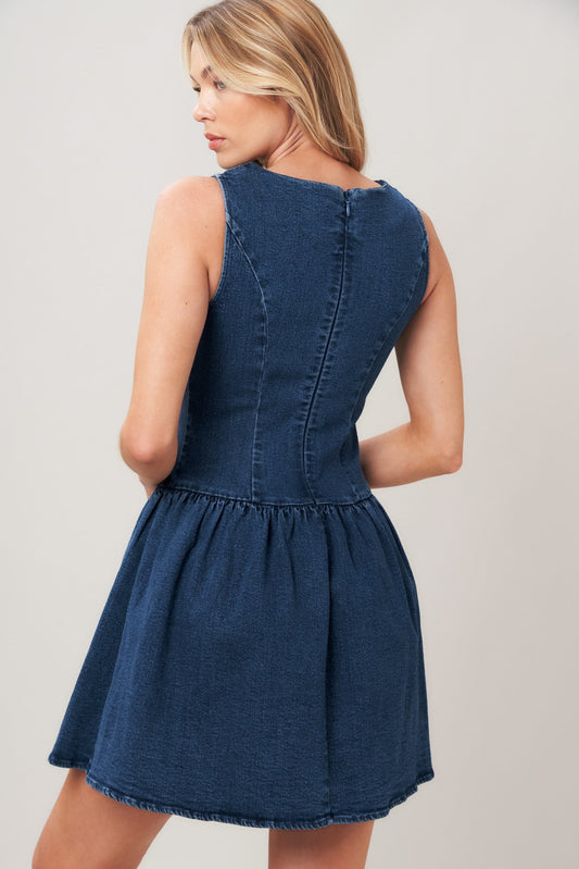 MODERN SWEET DENIM MINI DRESS