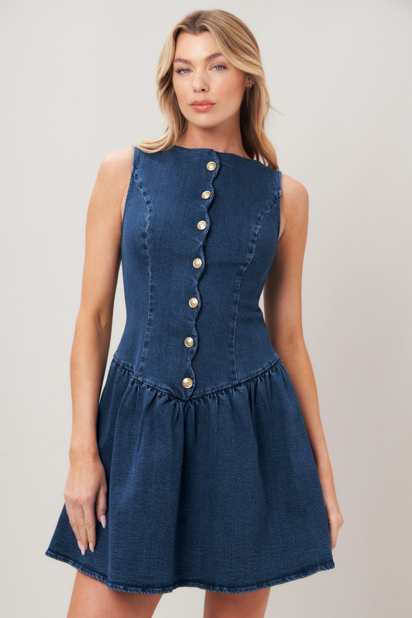 MODERN SWEET DENIM MINI DRESS