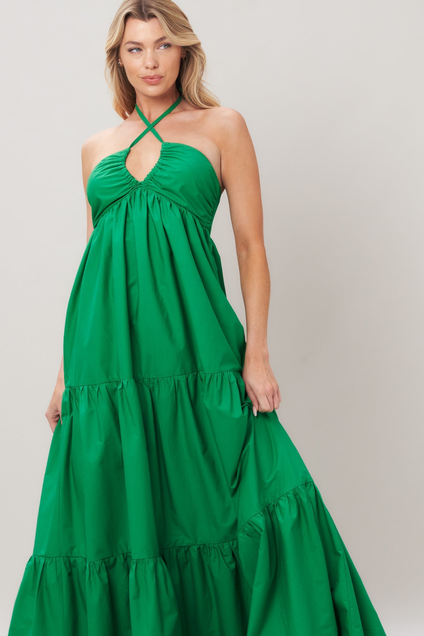 TROPIC STATEMENT WOVEN MAXI DRESS