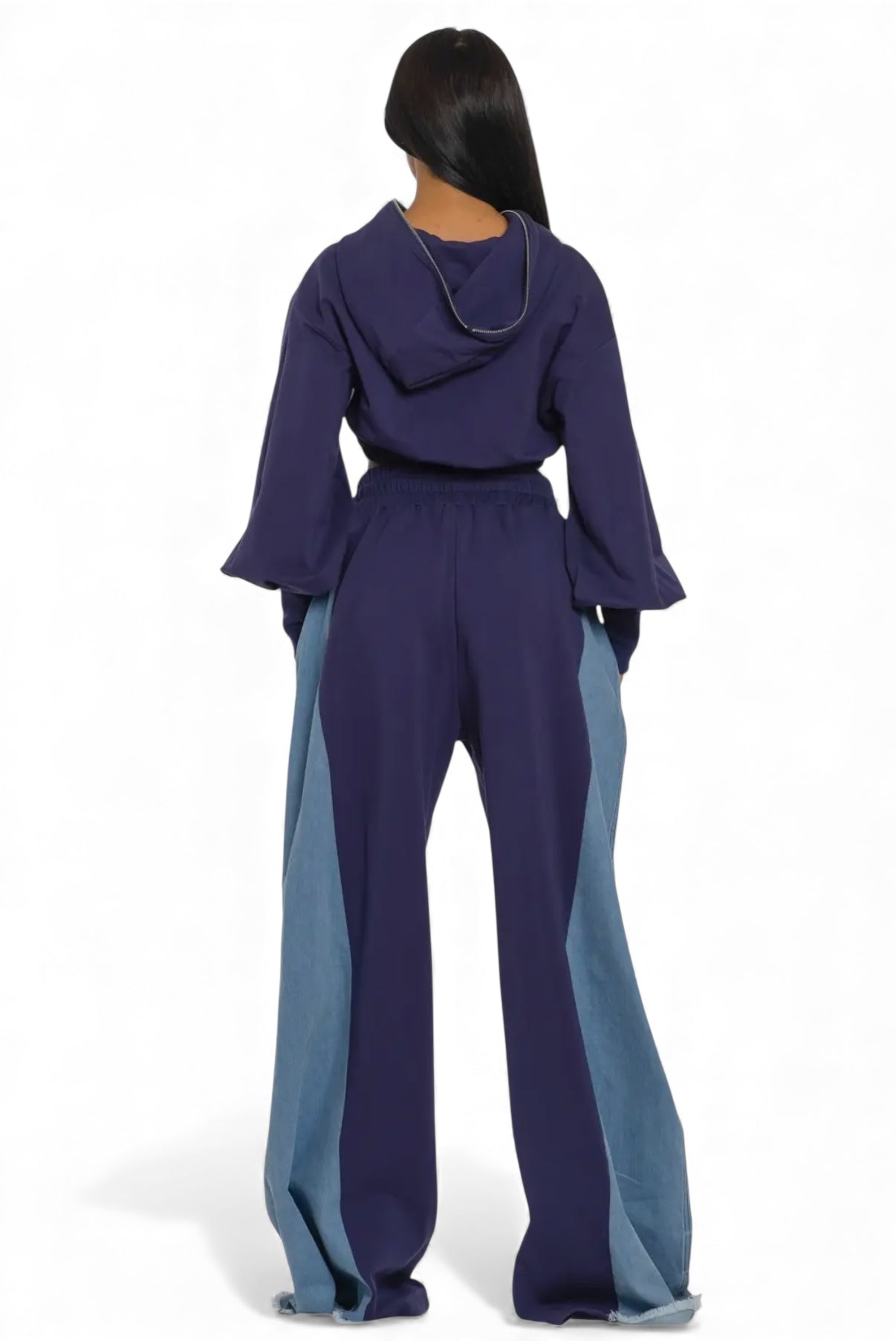 Two-Tone Denim Panel Utility Set