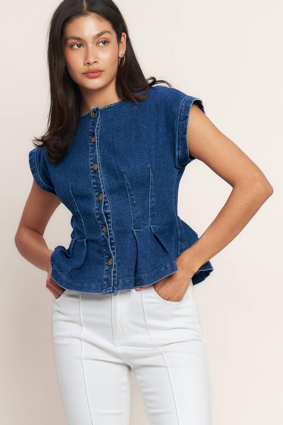 THE ONE YOU KEEP DENIM TOP