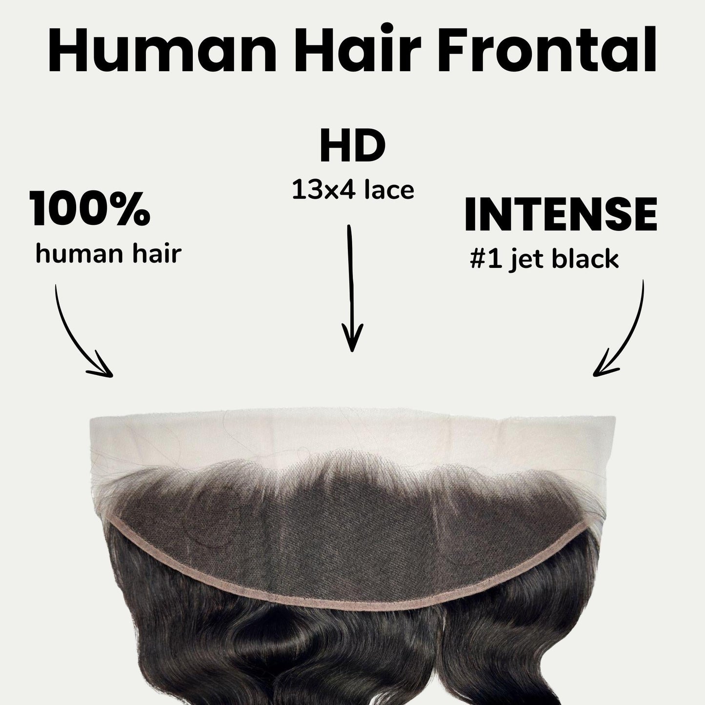 Jet Black Body Wave 13x4 HD Lace Human Hair Frontal