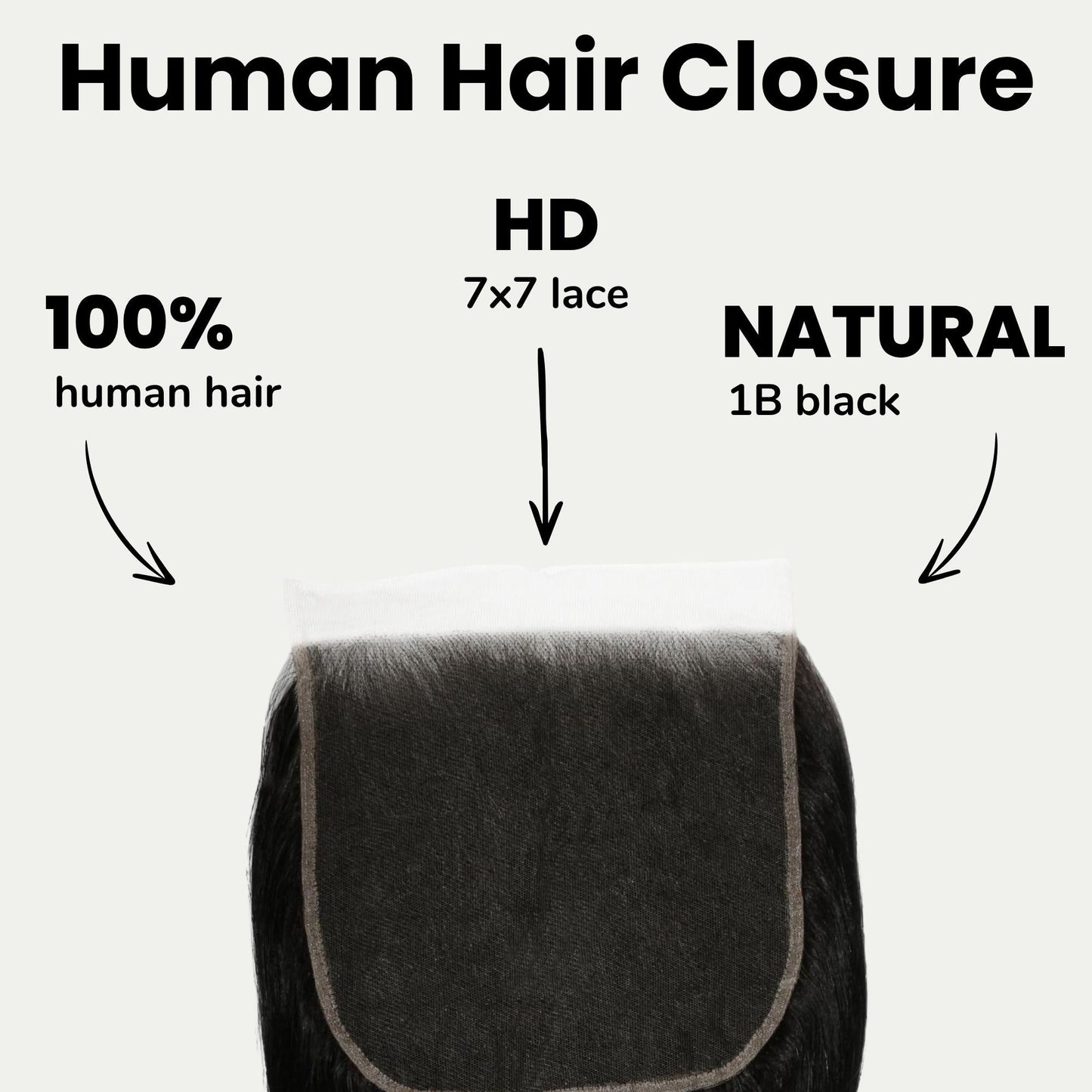 Jet Black Body Wave 7x7 HD Lace Human Hair Closure