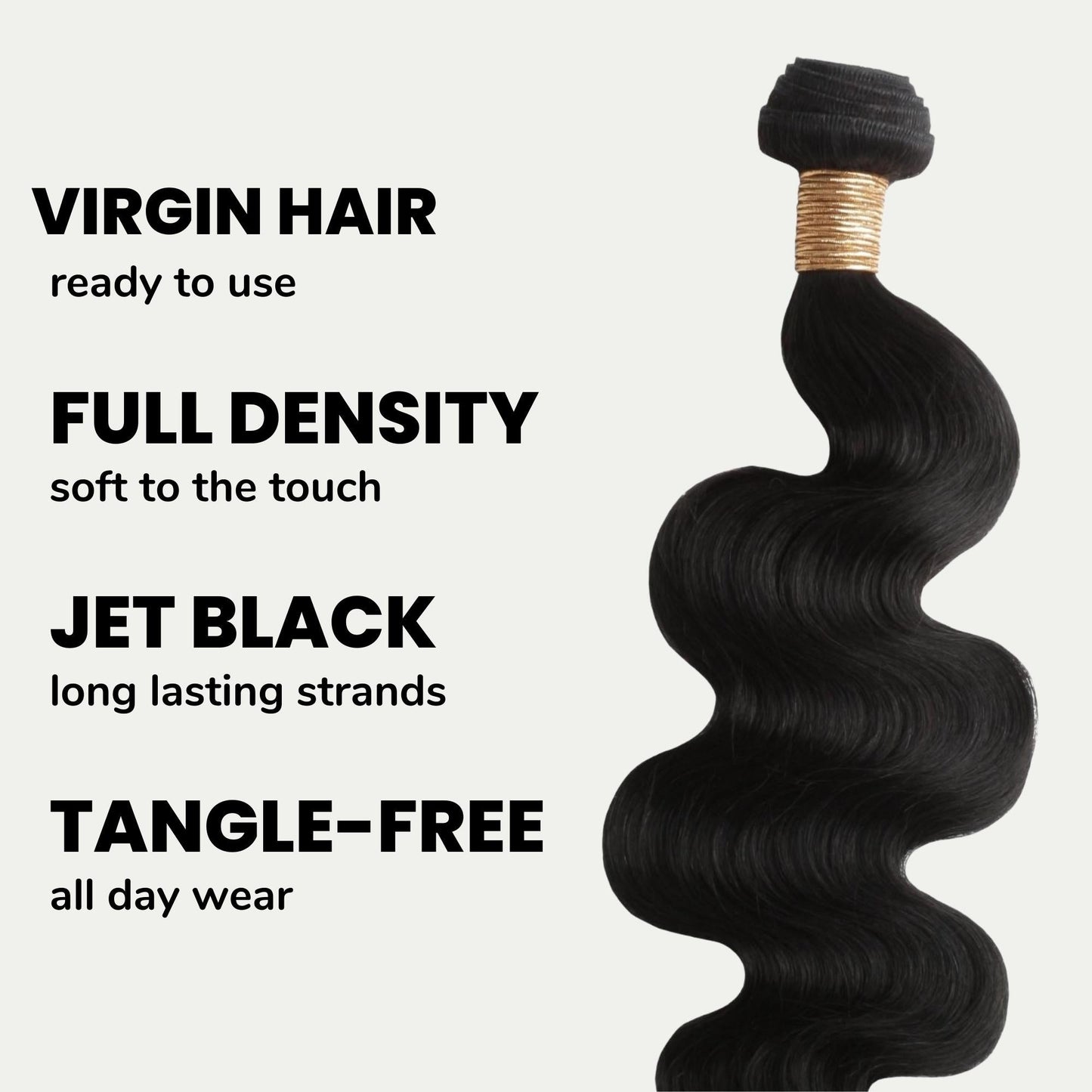 Jet Black Body Wave 100% Human Hair Bundles