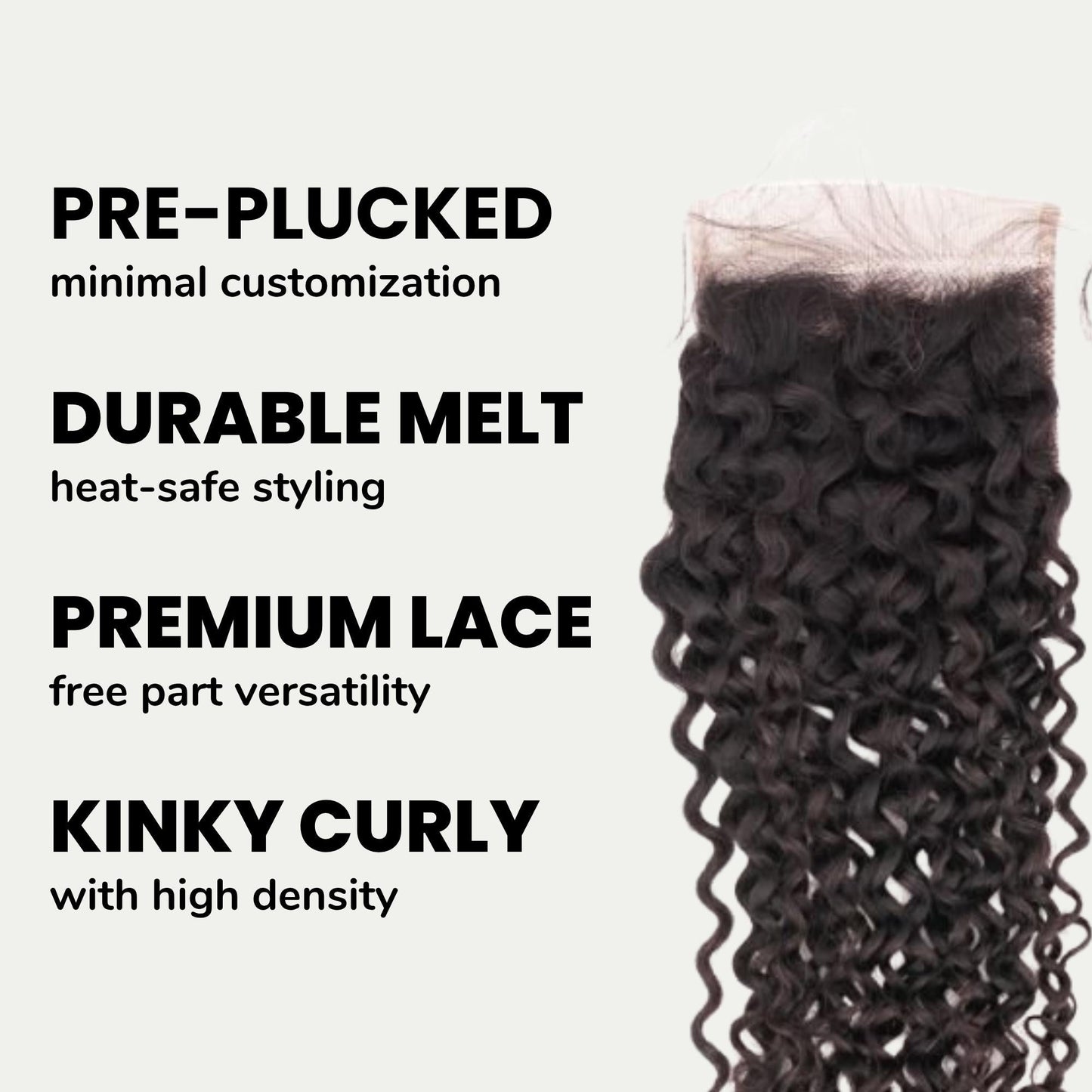 Kinky Curly 4x4 Transparent Lace Human Hair Closure