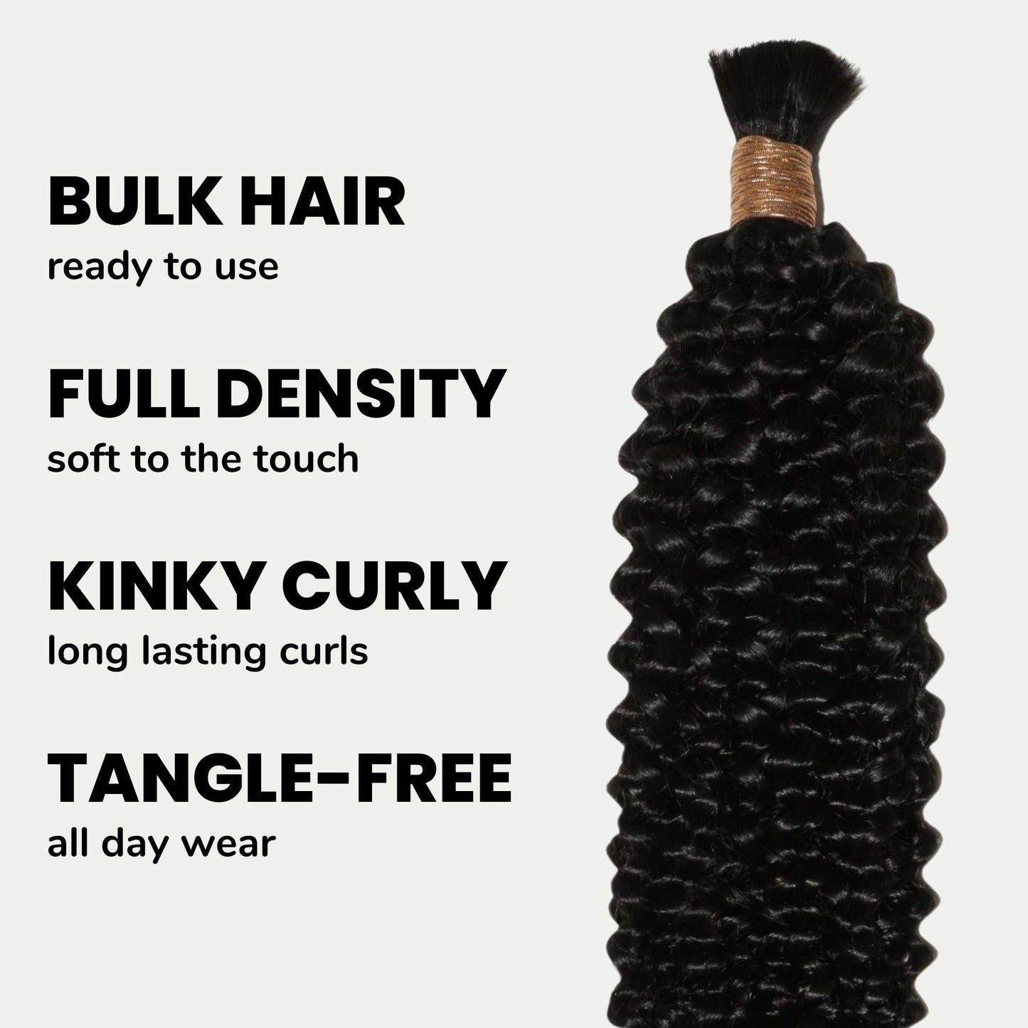 Kinky Curly Bulk 100% Human Braiding Hair