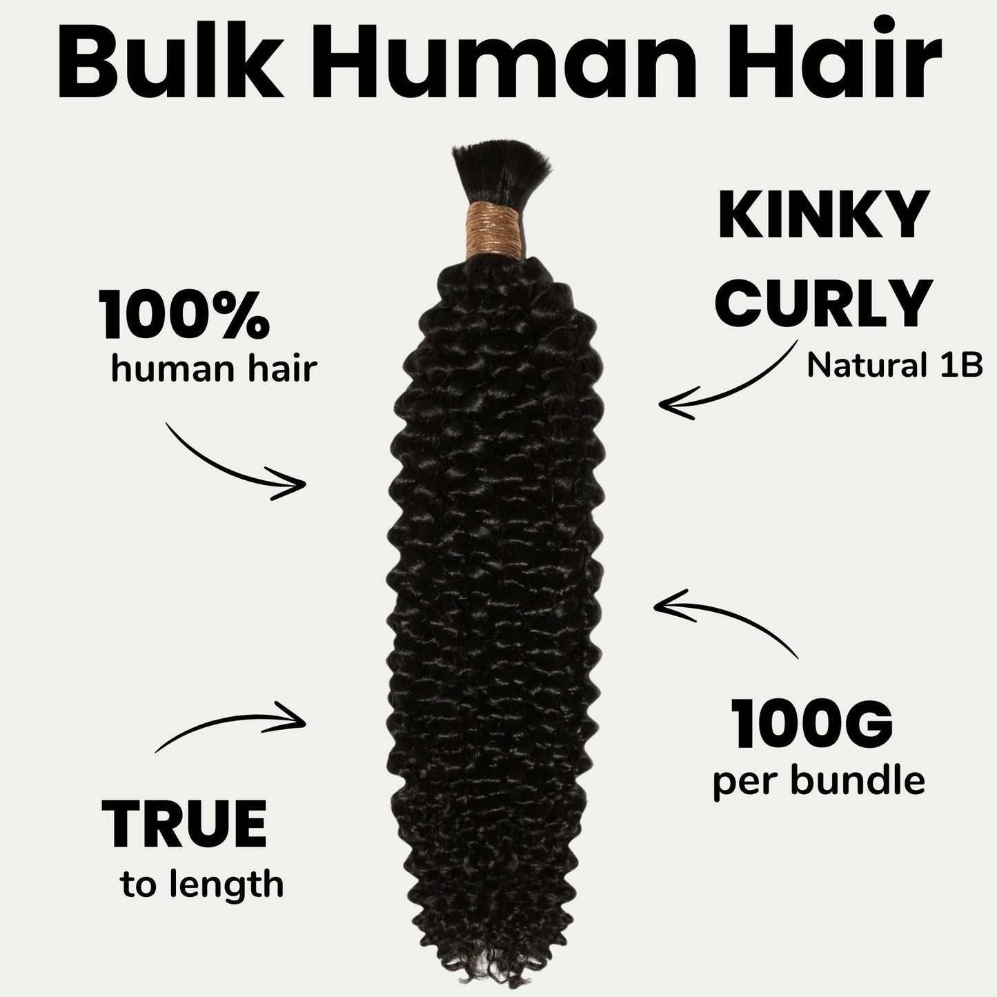 Kinky Curly Bulk 100% Human Braiding Hair