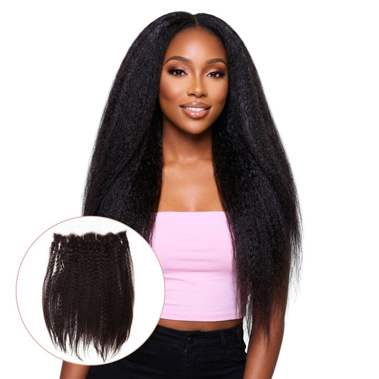 Kinky Straight 13x4 Transparent Lace Human Hair Frontal