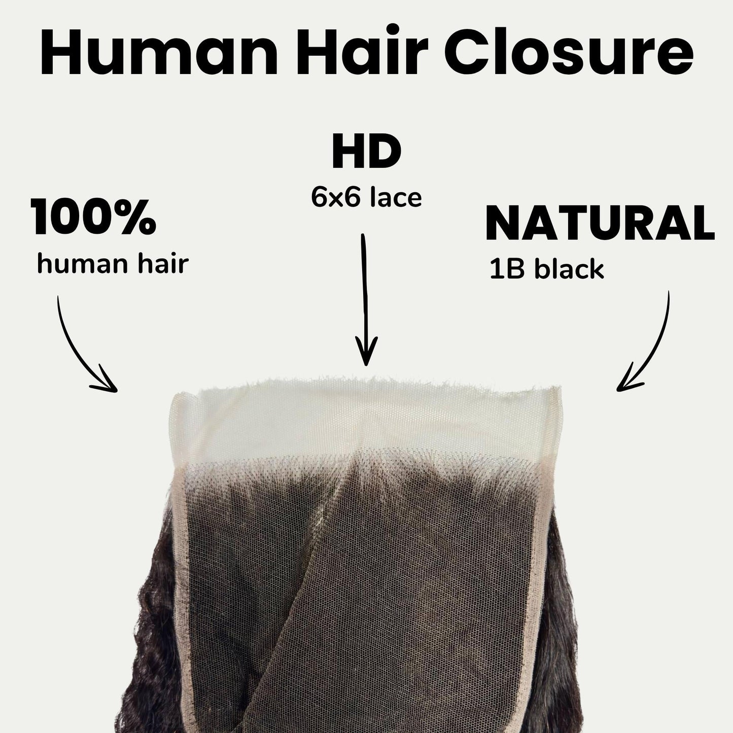 Kinky Straight 6x6 HD Lace Human Hair Closure