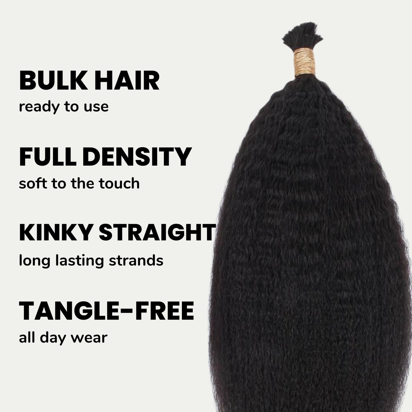 Kinky Straight Bulk 100% Human Braiding Hair