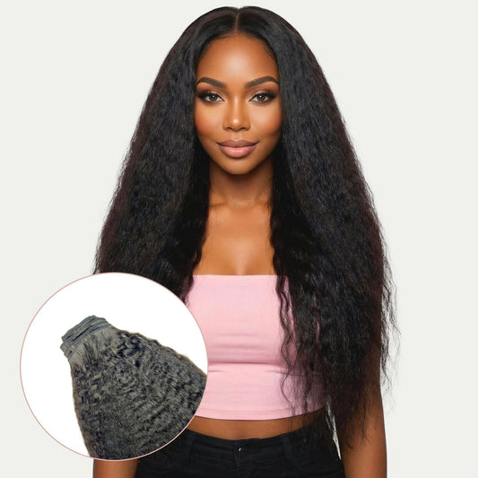 Kinky Straight Clip-In 100% Human Hair Extensions