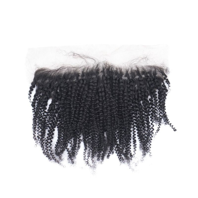 Afro Kinky Curly 13x4 Transparent Lace Human Hair Frontal
