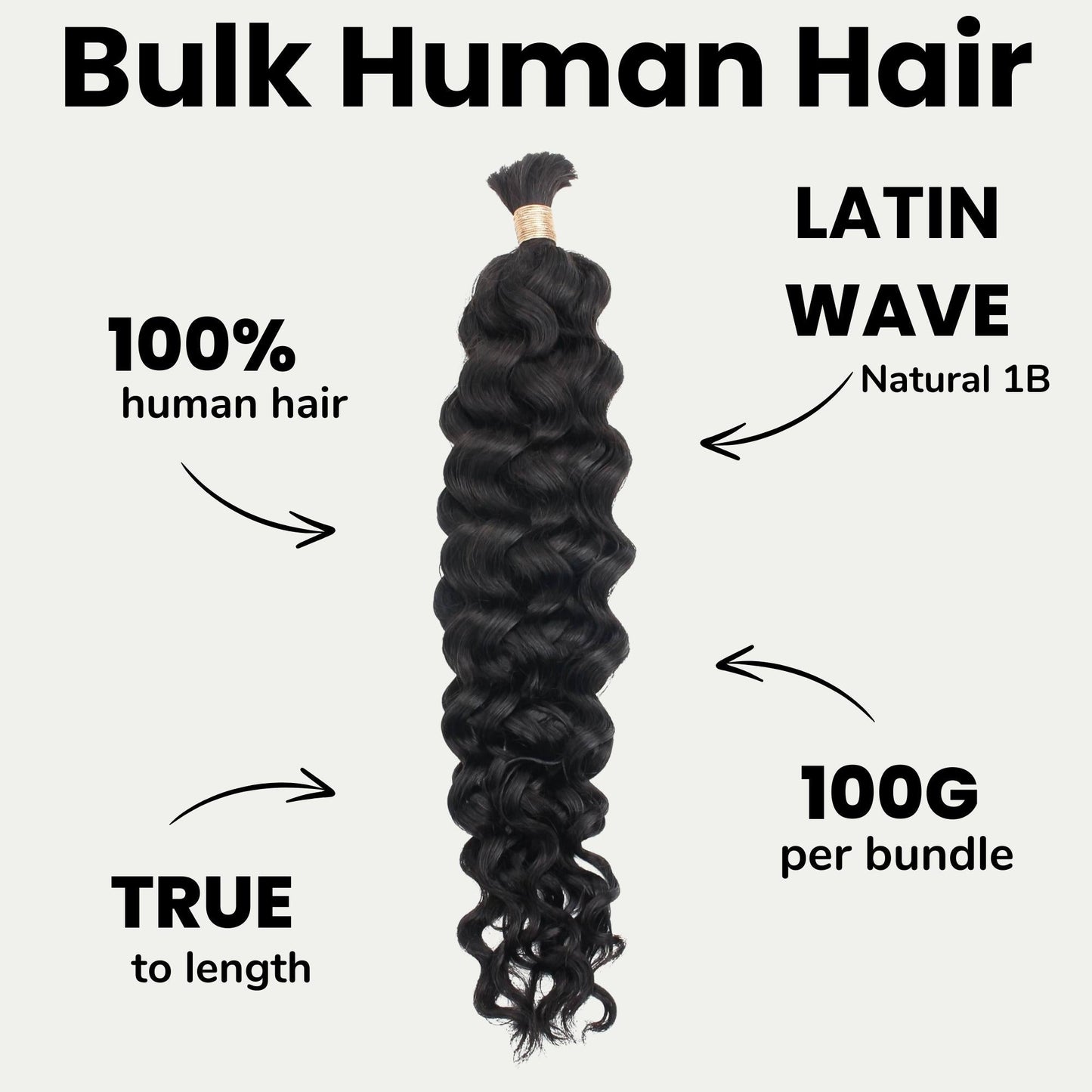Latin Wave Bulk 100% Human Braiding Hair