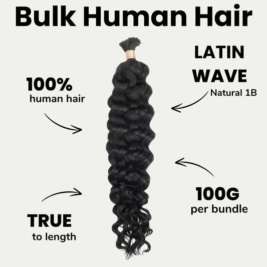 Latin Wave Bulk 100% Human Braiding Hair