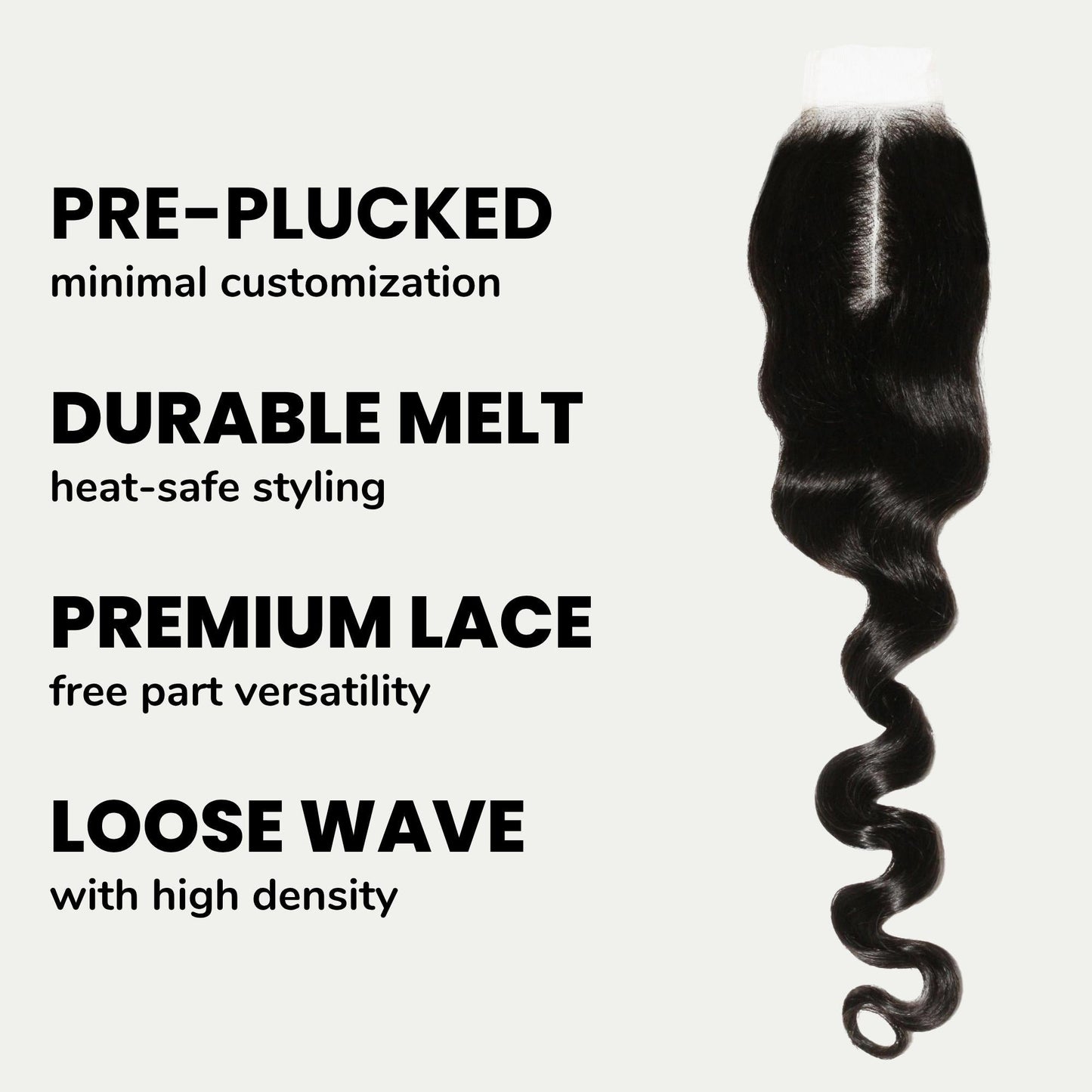 Loose Wave 2x6 Transparent Lace Human Hair Closure