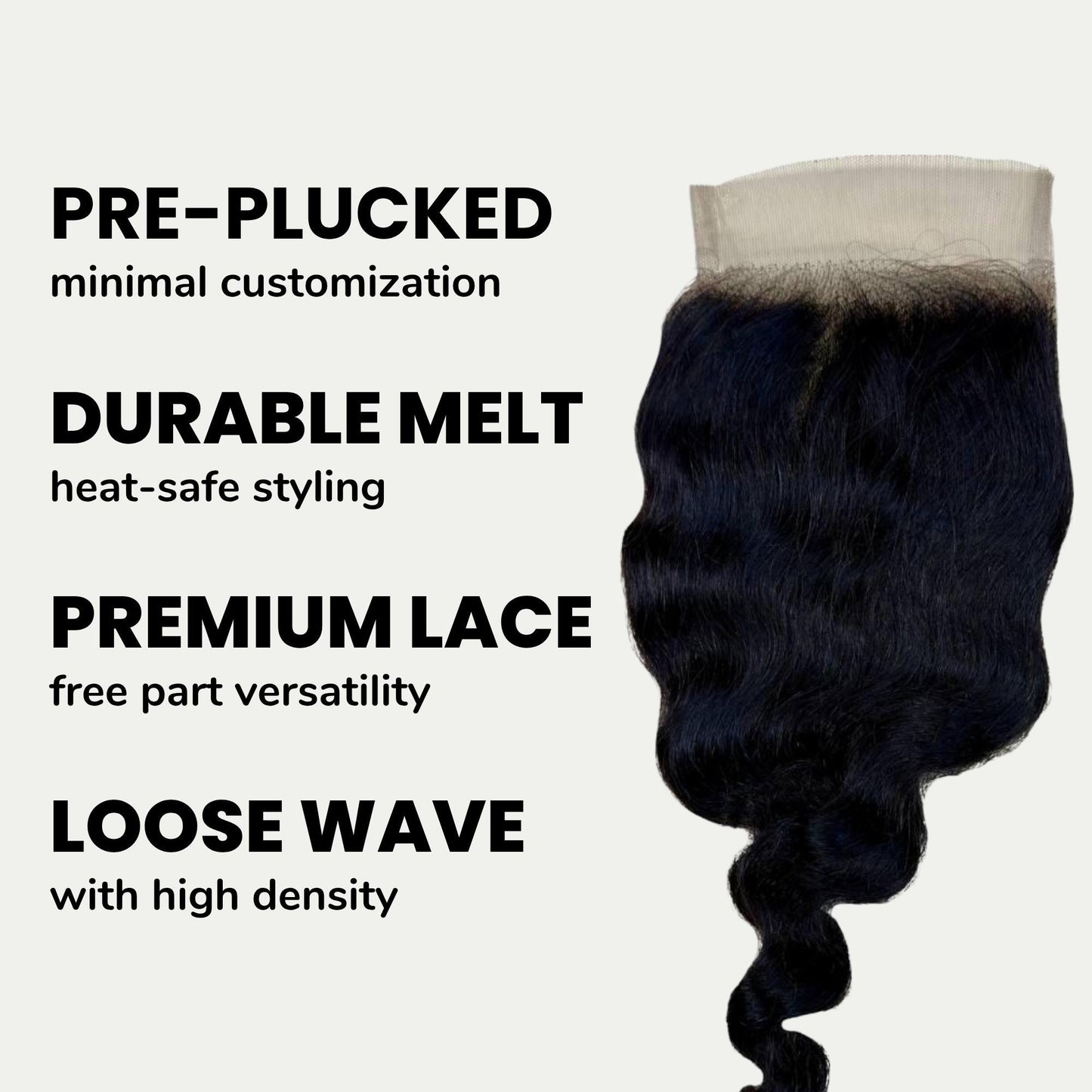 Loose Wave 4x4 Transparent Lace Human Hair Closure