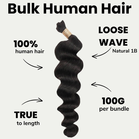 Loose Wave Bulk 100% Human Braiding Hair