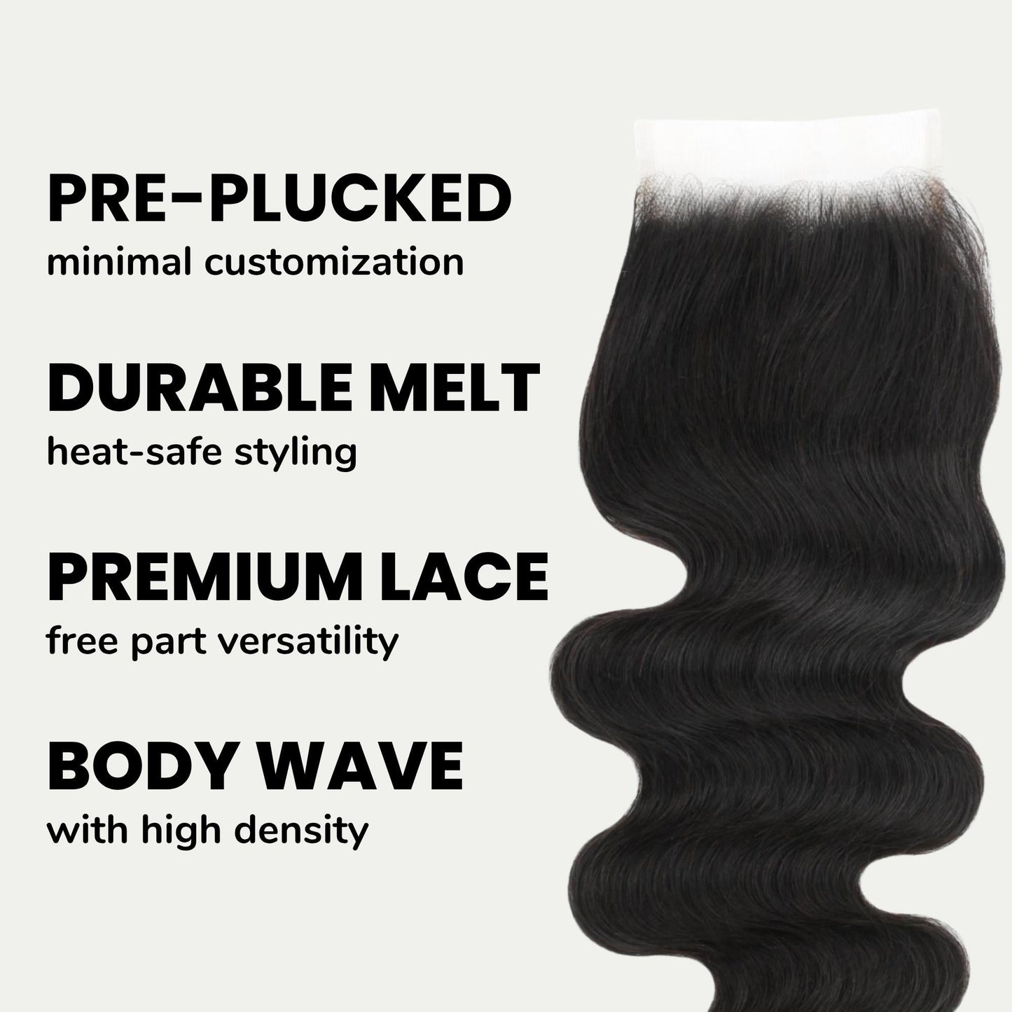 Malaysian Body Wave 4x4 Transparent Lace Human Hair Closure