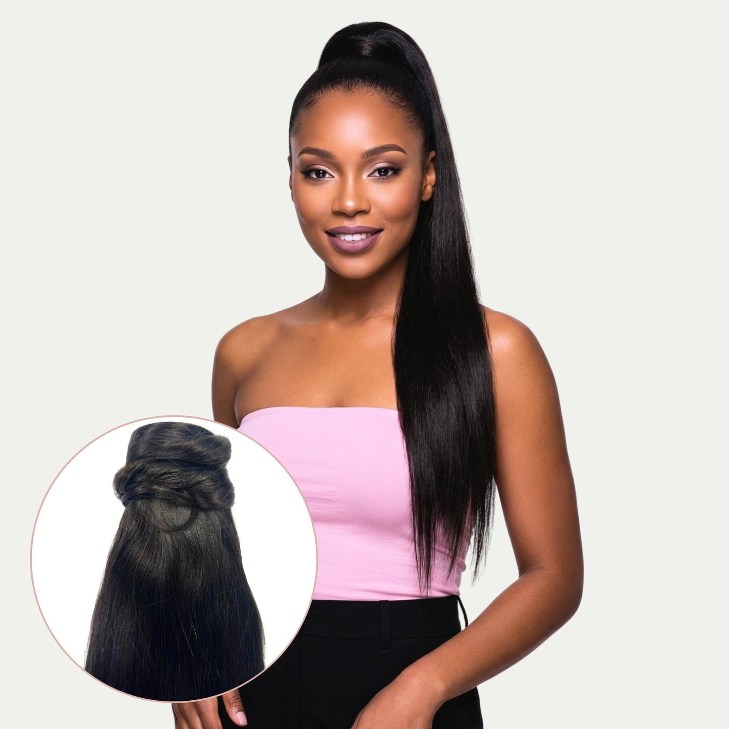 Natural Black 100% Human Hair Ponytail Extension