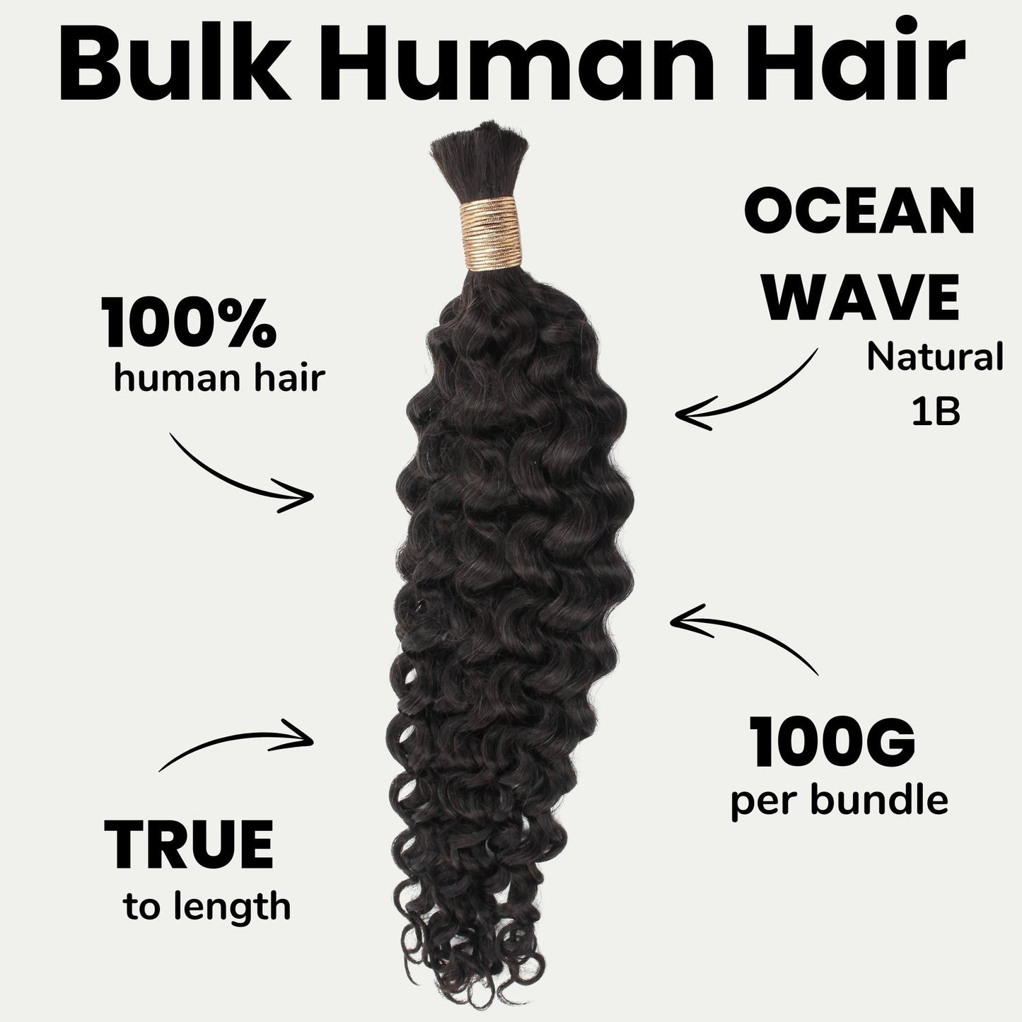 Ocean Wave Bulk 100% Human Braiding Hair