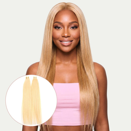Raw Blonde Straight 100% Human Hair Tape In Extensions
