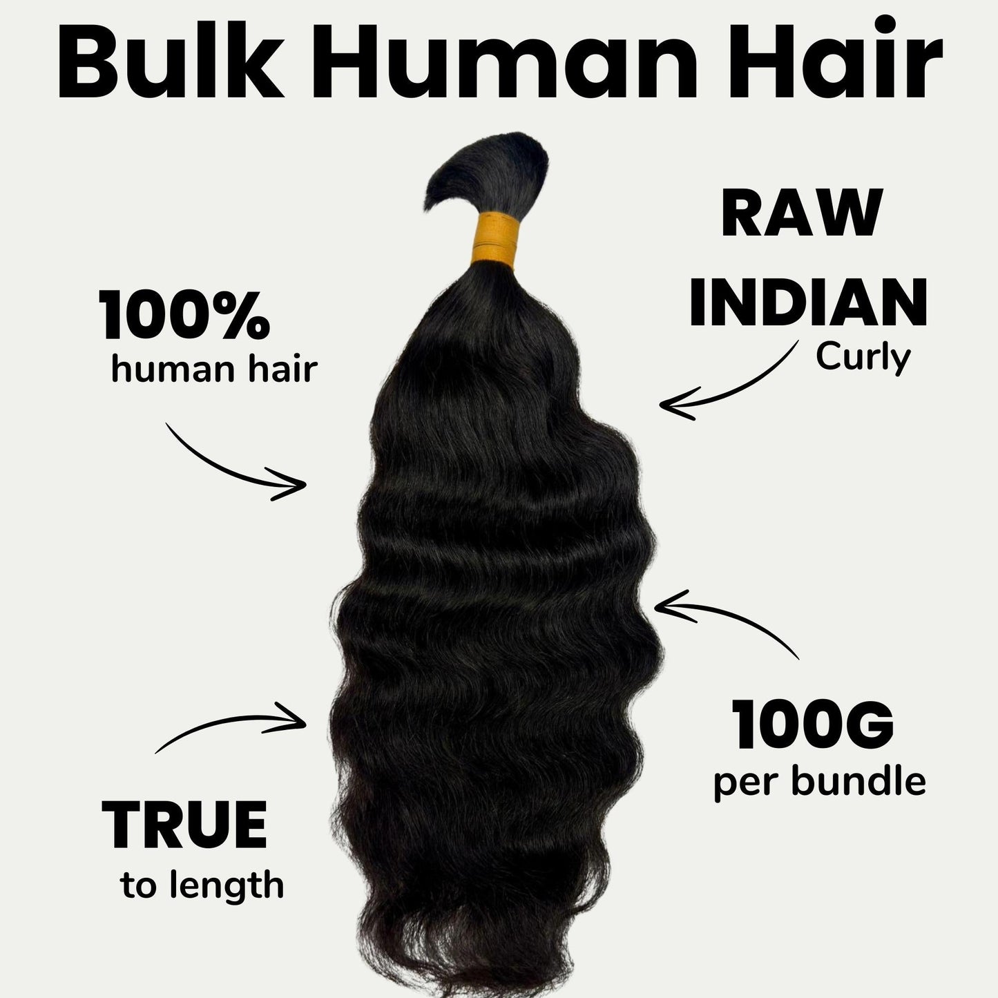 Raw Indian Curly Bulk 100% Human Braiding Hair