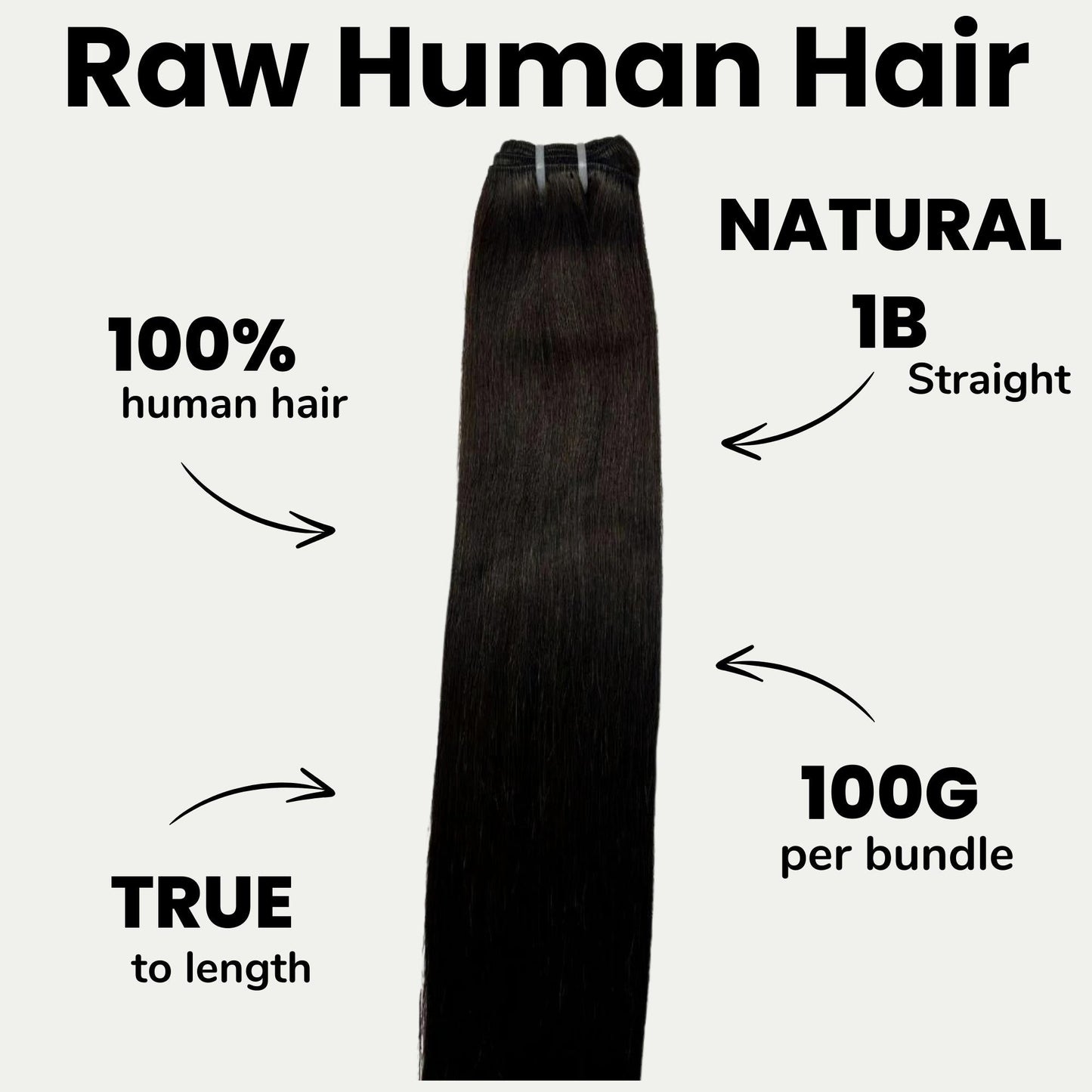 Raw Natural Black Straight 100% Human Hair Bundles