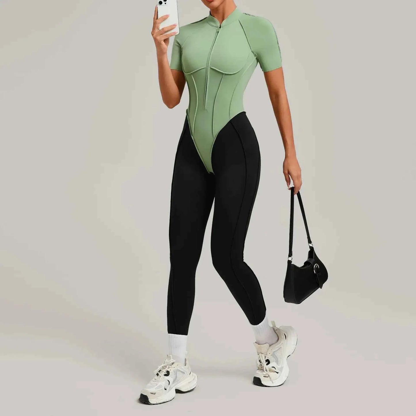 Color Blocked Women's Yoga Jumpsuit