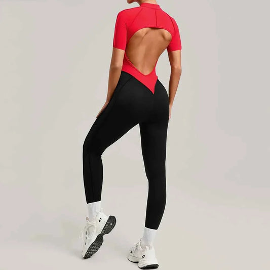 Color Blocked Women's Yoga Jumpsuit