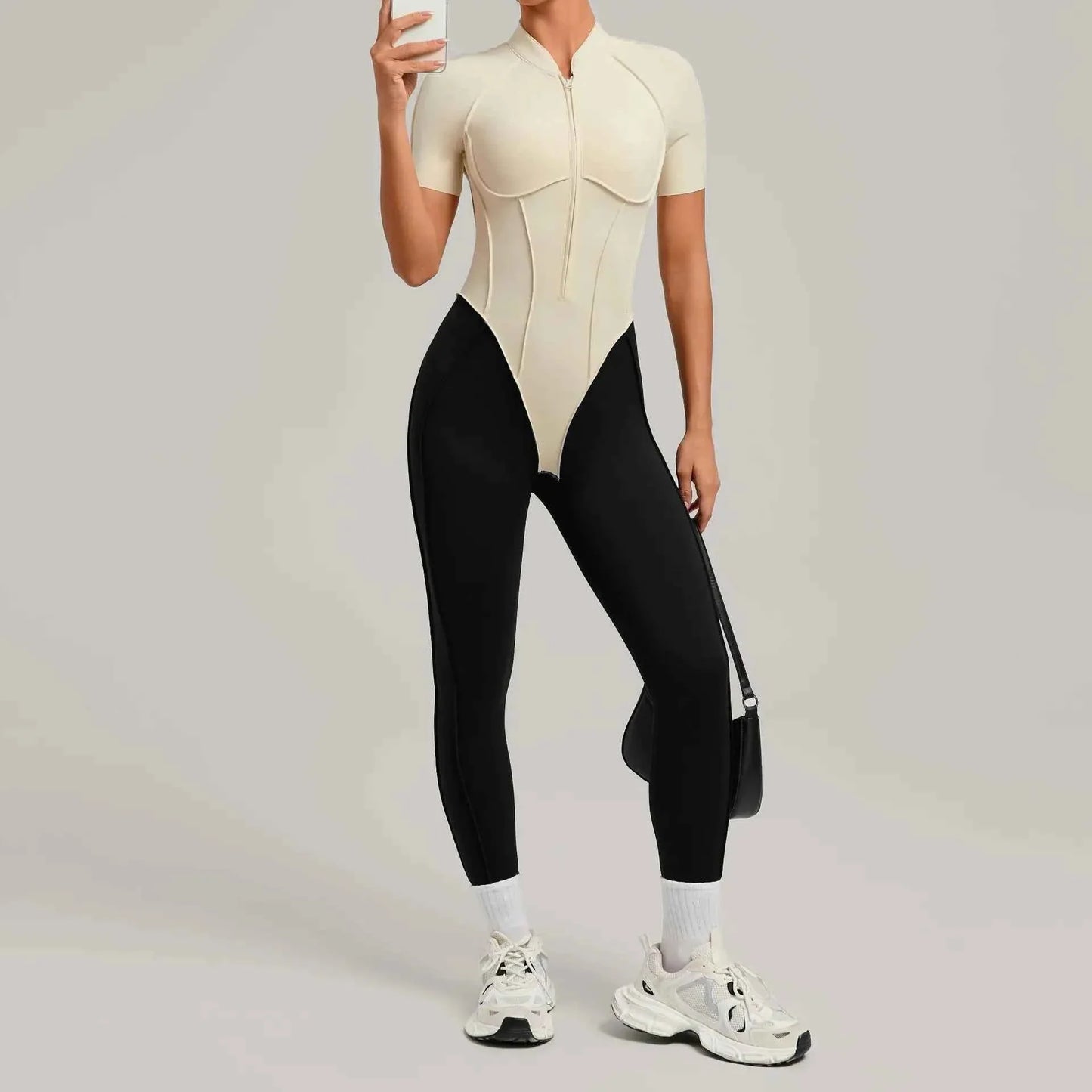 Color Blocked Women's Yoga Jumpsuit